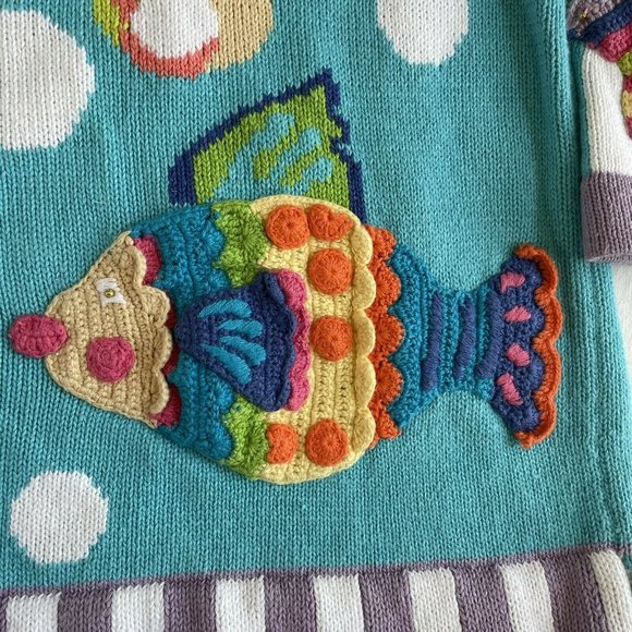 Berek Fish Beach Nautical Cardigan Sequin M - Picture 3 of 7
